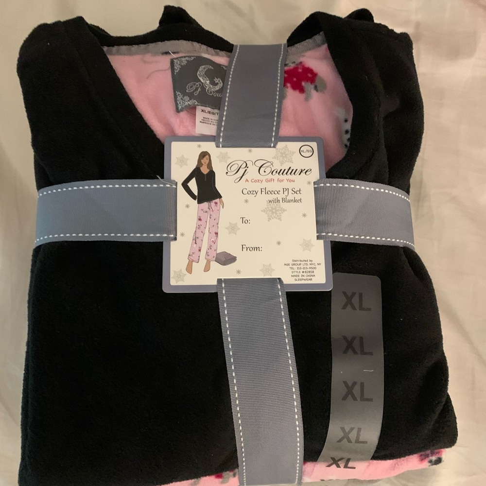 Cozy pajama set with blanket